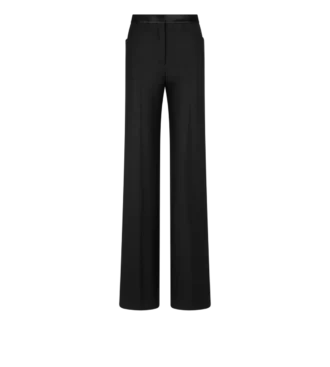 Zijden twill smokingbroek met bootcut