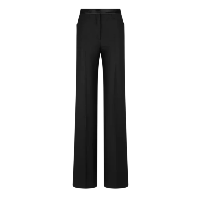 Zijden twill smokingbroek met bootcut Zijden twill smokingbroek met bootcut