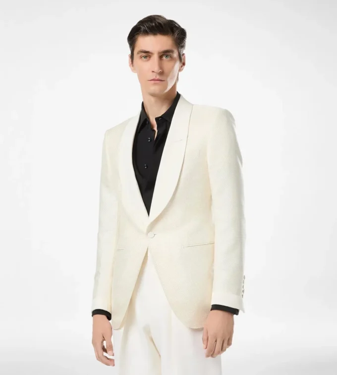 Zijden viscose jacquard avondjasje