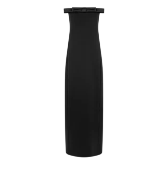 Zware crêpe Envers satijnen strapless cocktailjurk met strikdetail Zware crêpe Envers satijnen strapless cocktailjurk met strikdetail