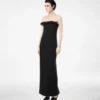 Zware crêpe Envers satijnen strapless cocktailjurk met strikdetail Zware crêpe Envers satijnen strapless cocktailjurk met strikdetail