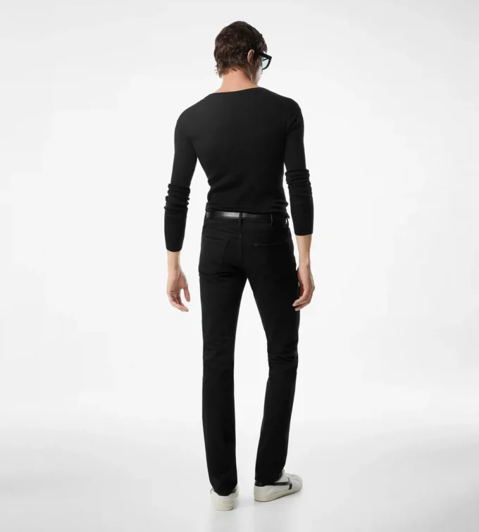 Zwarte stretch straight fit denim